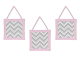 Sweet Jojo Designs Pink and Gray Chevron Zig Zag Wall Hanging Accessories