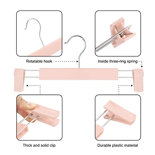 GUANJUNE Clothes Pants Hangers, Space-Saving Skirt Holders with 360 ° Swivel Hooks, Adjustable Clips, Trouser Hangers, Clothes Coat Garment Jeans Hangers (30 Pack, Pink) by GUANJUNE - Used condition - Image 2
