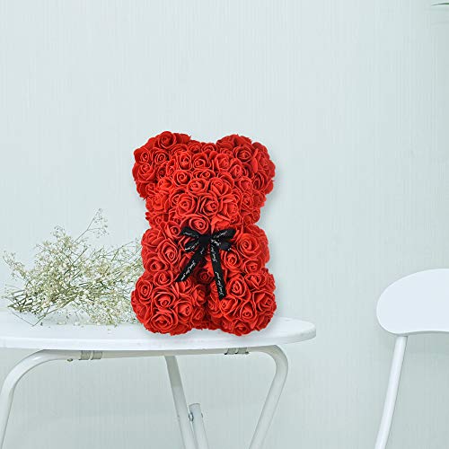 Mother's Day Rose Teddy Bear Mothers Day Rose Bear Mom Gifts For Women Gifts Valentines Day Gifts For Her Mother Day Birthday Girlfriend Gifts Rose Flowers Anniversary Christmas Valentines Gifts (Red) #TOP4