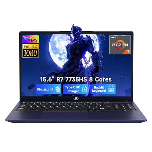 NIMO 2026 Laptop, 8 Cores AMD R7 7735HS 32GB DDR5 RAM 1TB SSD (Up to 4.75GHz, Beat i7-12650H) Gaming Laptop with Radeon 680M GPU, 15.6" IPS FHD, 180° Open Angle, Webcam, HDMI, Portable for Business