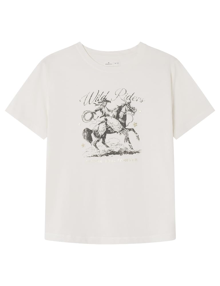 SPRINGFIELD Frqs Women's Boho T-Shirt, Sepia, L