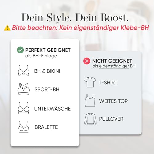 Lillypads® Push Up Pads – Selbstklebende BH Einlagen für Push-Up Effekt – Klebe BH - Wiederverwendbare BH Klebepads für große & kleine Brust – Sticky Bra Silikon Pads - Größe S
