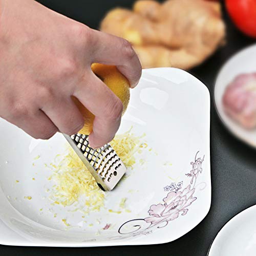 Lemon Zester, Cheese Grater, Food Grade 304 Stainless Steel, Razor-Sharp Blade, Semi-Soft TPR Rubber Handle, With Protective Cover and Cleaning Brush, Dishwasher Safe, Black, Narrow