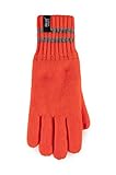 Heat Holders - Mens Hi Vis Reflective Thermal Fleece Insulated Winter Gloves (S/M, His-Vis Orange)