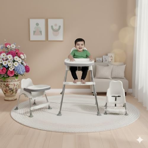 Image of My Giraffe Spotty 3-in-1 Convertible Baby High Chair, White