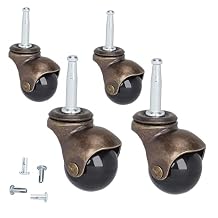 Mobestech 4pcs Wheels for Office Chair casters Without Brake Caster Wheels Office Furniture casters Replacement Office Chair Wheels Chair Golden Ball Heavy Household Home Office Accessories