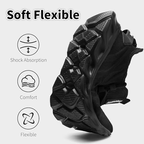 Image of Men Running Tennis Shoes Gym Fashion Sneakers Walking Workout Shoes Athletic Slip on Breathable Mesh Comfortable Lightweight Casual Sport Shoe