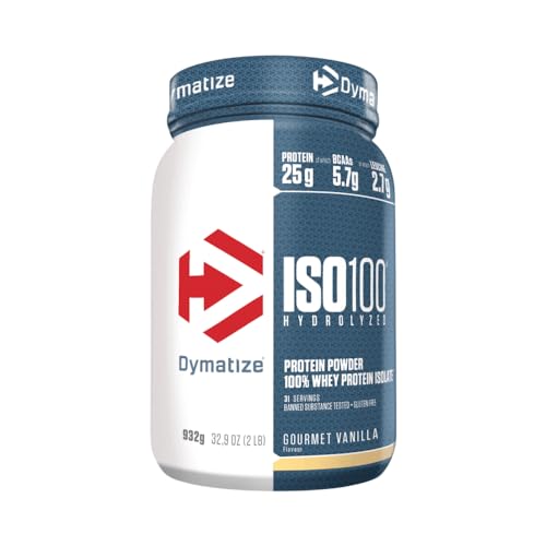 Dymatize ISO 100 Gourmet Vanilla 900 g - Molkenprotein-Hydrolysat + Isolat Pulver