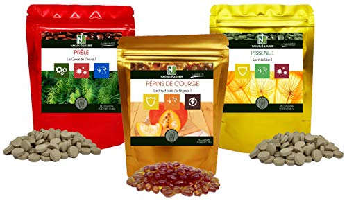 Confort Urinaire Pack NAKURU | Pépins de Courge 60 capsules | Prêle 90cps | Pissenlit 90cps | Analysé et Conditionné en France | Réglez vos Problèmes Urinaires Naturellement ! 