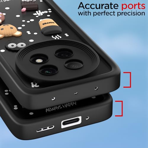 Image of Pikkme Back Cover for Oppo F29 Pro 5G | 3D Cartoon Silicone Case Cute & Fun Full Protective Bumper Cover (Black)