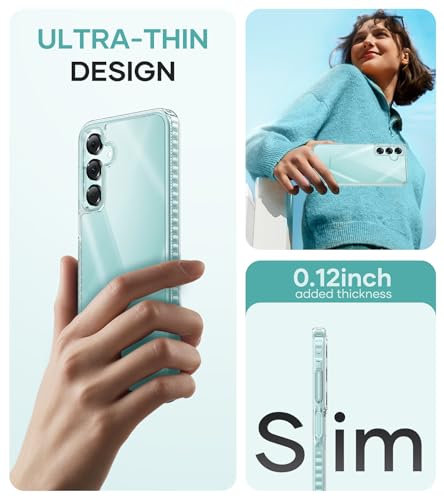 Image of Vihibii For Samsung Galaxy A16 TPU Case Clear,[Anti Yellowing] With 2X Screen Protector,Thin Shockproof Protection & Scratch Proof & Transparent,Soft TPU Crystal Cover For Samsung Galaxy A16 5G,Clear