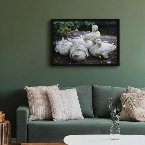 Impression d'art sur toile décoration murale canards 40x61