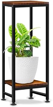 Plant Stand Indoor, 31 Inch Tall Plant Stand 2 Tier Plant Stands Wooden Flower Stand for Indoor Living Room, Patio, Balcony & Garden