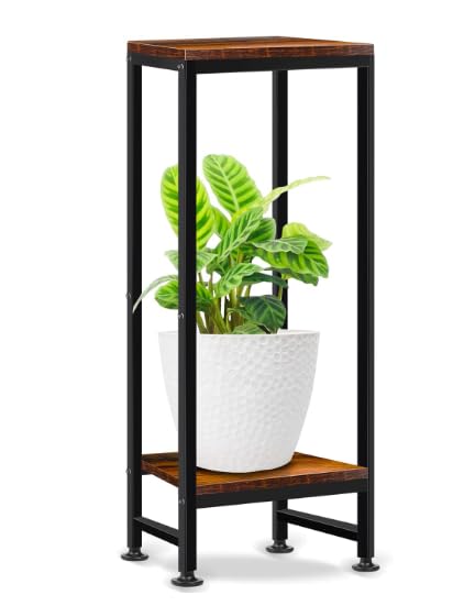 HENAYUK Plant Stand Indoor, 31 Inch Tall Plant Stand 2 Tier Plant Stands Wooden Flower Stand for Indoor Living Room, Patio, Balcony & Garden
