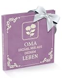Silberknopf Oma erzähl mal | Erinnerungsbuch zum Ausfüllen | Das besondere Oma Geschenk zum Geburtstag und Weihnachten | Oma erzähl mir deine Geschichte - die einzigartige Geschenkidee für Oma