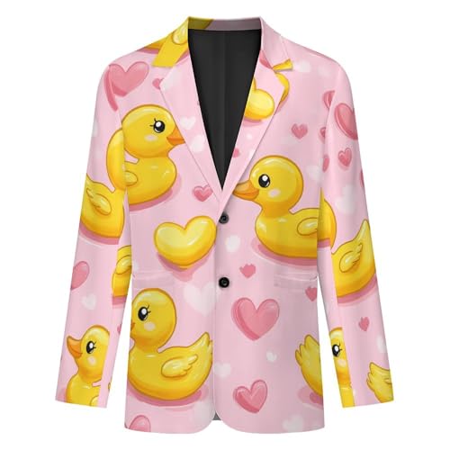 Yellow Rubber Ducks Love Hearts Funny Suits Blazer for Men Business Jacket 2 Button Sport Coat Wedding Office3