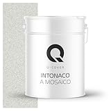 Q-COVER Intonaco in pietra colorata, 12,5 kg, Bianco, M01, intonaco decorativo per interni ed esterni, intonaco per facciate, intonaco finito, intonaco pregiato, antigraffio