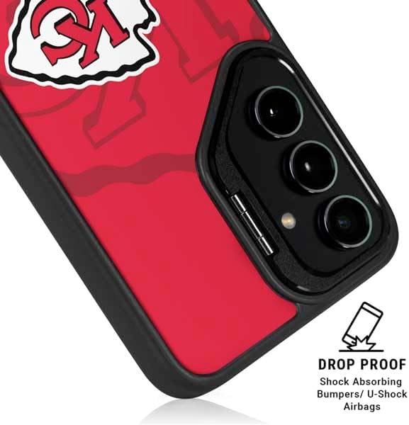 Skinit Kickstand Phone Case Compatible with Galaxy S25 - Officially Licensed NFL Kansas City Chiefs Double Vision Design