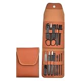 Cet ensemble de manucure et pédicure en acier inoxydable de 12 pièces combine des outils professionnels avec des pochettes de voyage, offrant une solution de soin des ongles pour les mains et les pieds