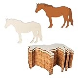 Horse Wood Horse Shape Wooden Art Unfinished Ornaments for Farm Decoration Christmas Wedding Birthday Party Christmas Thanksgiving Day Decoration 20 Pcs