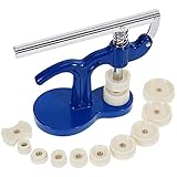 Kit todo en uno: esta prensa de reloj viene con un surtido de 10 troqueles de nylon permiten un tamaño de 50/48 mm, 46/44 mm, 42/40 mm, 38/36 mm, 3.4/3.3 cm, 32/31 mm, 30/28 mm , 26/24 mm, 23/21 mm, 20/18 mm.