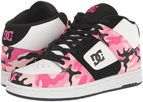 DC Women's Manteca 4 Mid High Top Casual Skate Shoe, Black/Crazy Pink CAMO, 5 | Image 6