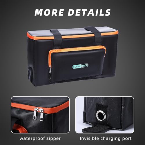 Chanjarhill Ebike Akkutasche, 8 Schichten Brandschutz, Feuerfeste Akkutasche bis 2200 °C, Wasserdicht, Explosionsgeschützt, Lipo-sichere Tasche für Lagerung