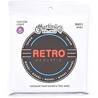 TRUE VOICE: Martin Retro Acoustic Strings provide incredible note separation and balance, allowing your guitar's natural wood tones to shine. Discover your guitar's true voice with this professional-grade guitar string pack. WRAP WIRE: Made from a so...