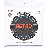 TRUE VOICE: Martin Retro Acoustic Strings provide incredible note separation and balance, allowing your guitar's natural wood tones to shine. Discover your guitar's true voice with this professional-grade guitar string pack. WRAP WIRE: Made from a so...