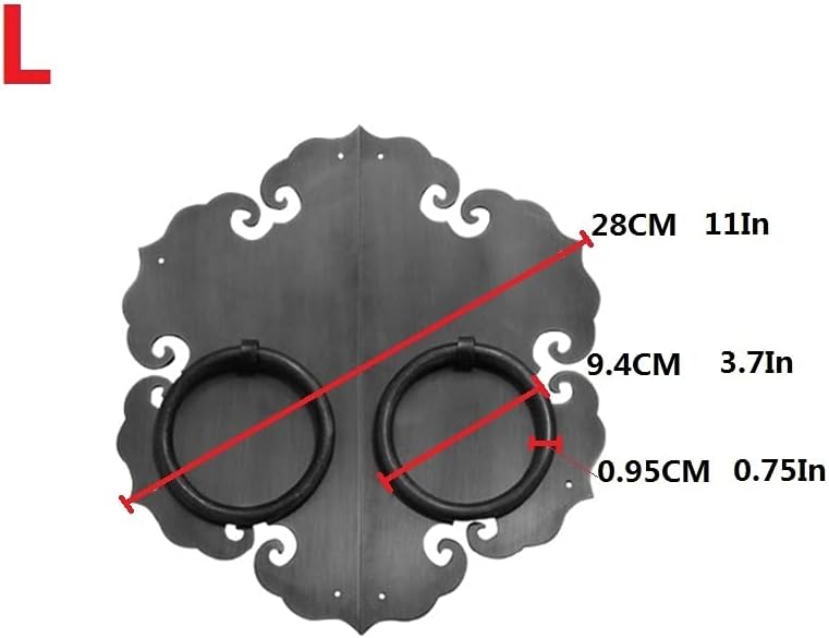 Cabinet Face Plate Backplate Hardware Set (Color : Black, Size : L)