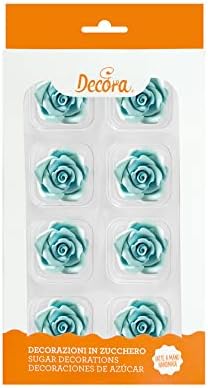 Decora 0500381 8ER-PACK MITTELGROßE ROSEN BLAU