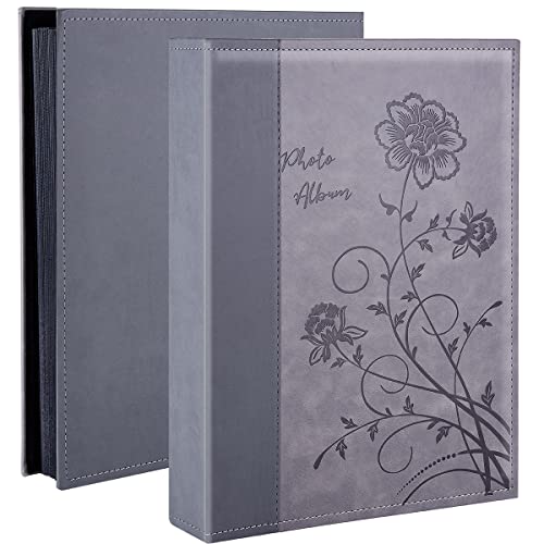 Artmag Photo Album 4x6 300 Photos, Extra Large Capacity Leather Cover Wedding Family Photo Albums Holds 300 Horizontal 4x6 Photos(Grey)