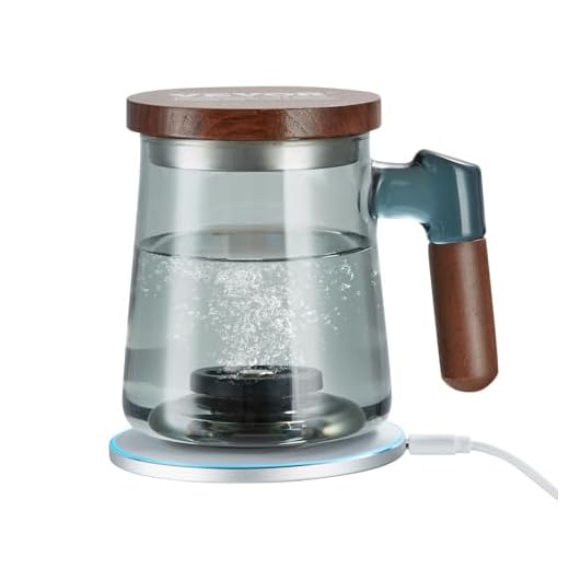 VEVOR Hydrogen Water Cup, 400 ml / 14.1 oz Hydrogen Generator, SPE Technology Portable Hydrogen Water Ionizer Machine with Wireless Charging Base, Hydrogen Rich Water Bottle Glass Health Cup