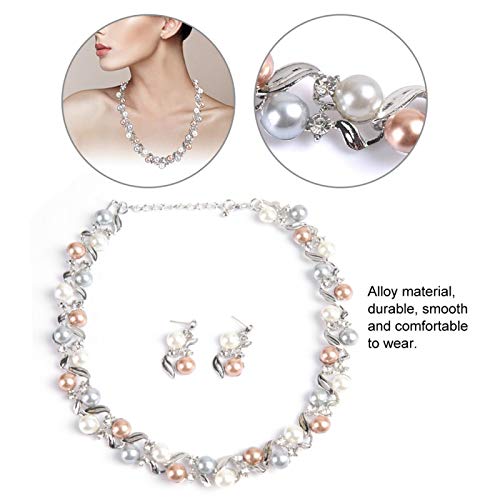 YUYTE Set Orecchini Donna Collana di Perle finte