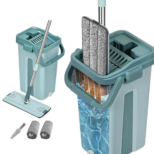 Generisch VT448ALZF63QVHBN Nass- & Trockenmopp Set Türkis/Silbergrau