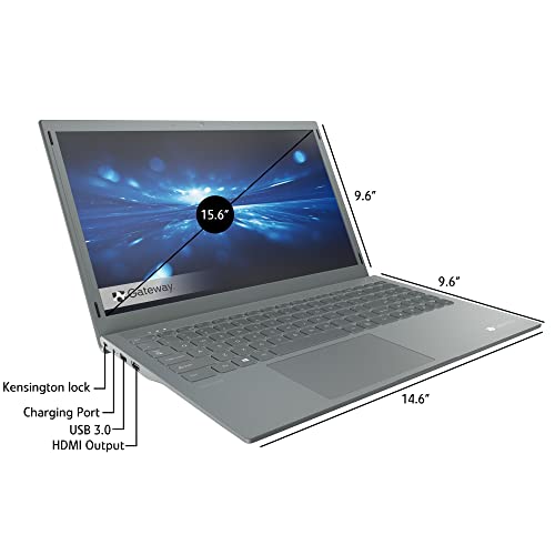 Gateway 15.6" Fhd Ultra Slim Laptop, Quad-Core Pentium Silver N5030 Up To 3.1Ghz, 4Gb Ram, 128Gb Emmc, Wifi, Bluetooth, Office 365 Personal 1-Year, Windows 10 S, Broage 64Gb Flash Drive, Charcoal #TOP2
