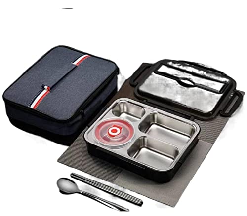 SAXTZDS Lancheira isolada de aço inoxidável 304, compartimento de cantina para estudantes, lancheira