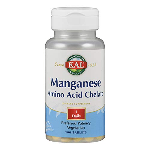 Kal 12 Mg Manganese Chelated Tablets, 100 Count