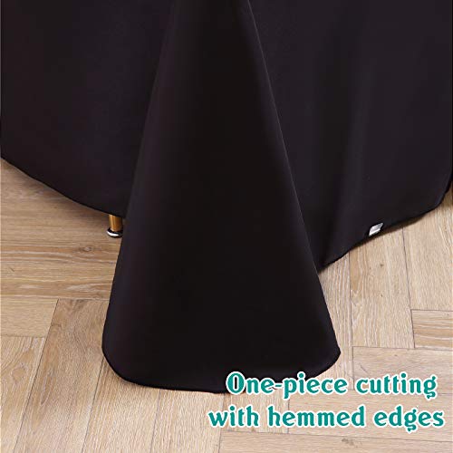 Surmente Table Cloth Polyester 70 Inch Round Tablecloth For Kitchen Dinning Party Wedding Rectangular Tabletop Buffet Decoration (Black) #TOP4