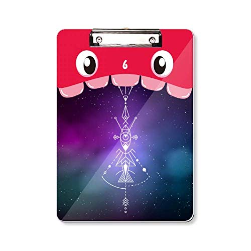 Porte-bloc avec motif totem et bouche d'alien format A4 rigide pour organisation bureau