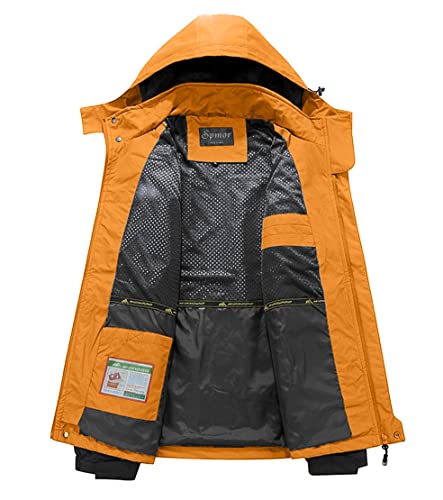 Image of Men's Rain Jacket Waterproof with Hooded Hiking Outdoor Coat Lightweight Windbreaker