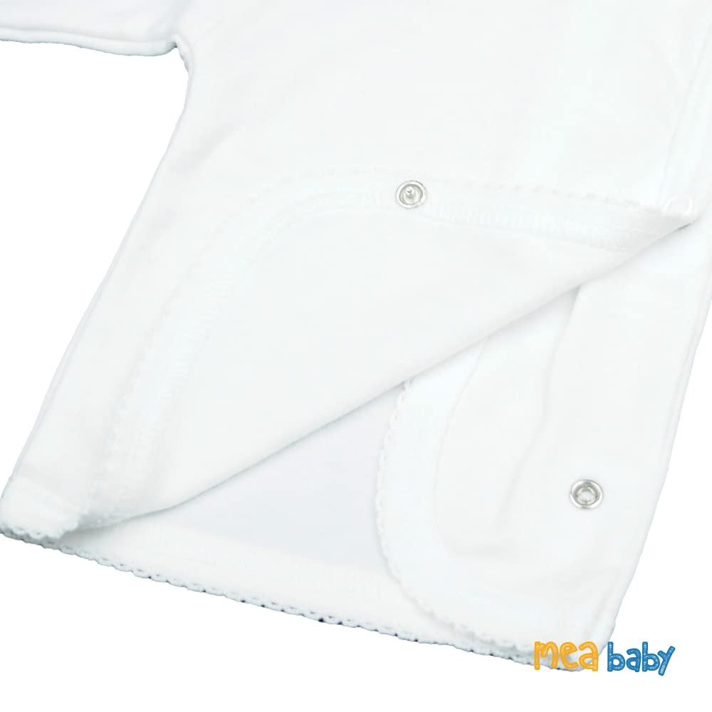 MEA BABY Unisex Baby Wickelshirt Wickeljacke Langarm, 100% Bio-Baumwolle im 3er Pack. Wickelshirt Weiss (Creme), Wickelshirt für Mädchen, Wickelshirt für Junge