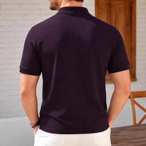 Image of TAGDOMen's Polo T Shirt | Half Sleeve | Textured & Collar Polo T-Shirt for Men (2053)