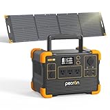 PECRON E600LFP ポータブル電源 ソーラーパネル セット 100Wソーラーパネル 1枚 リン酸鉄 614Wh/1200W 大容量 ポータブルバッテリー 蓄電池 急速充電 小型 高耐久 ソーラー充電 MPPT PSE認証済 BMS 非常用電源 車中泊 アウトドア 家庭用 キャンプ 停電対策 防災(E600LFP+100W*1)