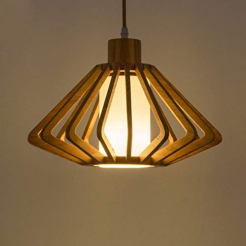 Luces colgantes de estilo japonés y madera maciza para iluminar tu restaurante con arte