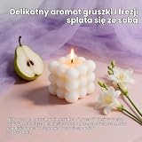 2 szt. Bubble świeca zapachowa w kształcie kostki, świece zapachowe z naturalnego wosku sojowego, świece, gruszka i frezja, kolor kremowy, estetyka, Bubble Candle, dekoracja salonu, sypialni