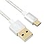 Aluminum WEme Micro USB Cable 1M / 3ft, USB 2.0 Gold Plated Connector A Male to Micro B Sync+Charging HighSpeed Cables for Samsung, Nexus, HTC, Motorola, Android Smartphone, White