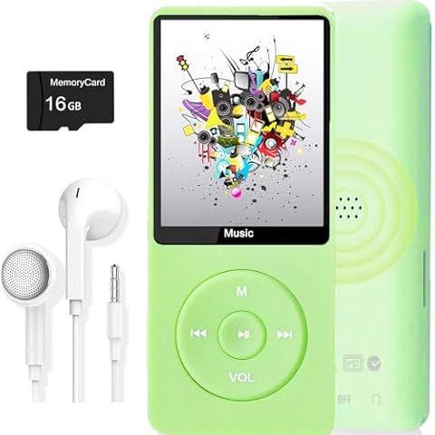 MP3 Player, Music Player with 16GB Micro SD Card, Build-in Speaker/Photo/Video Play/FM Radio/Voice Recorder/E-Book Reader, Supports up to 128GB Cover