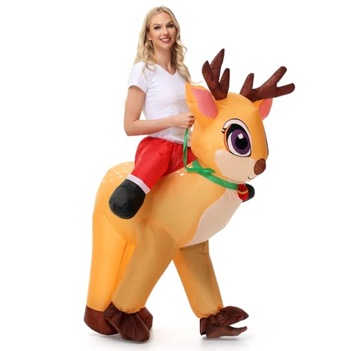 Poptrend Aufblasbares Kostüm Hirsch für Erwachsene und Kinder,...