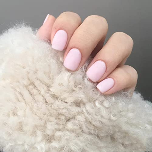 KLOSS BEAUTY MATT PINK SHORT SQUARE press on nails Artificial Nails, Reusable Fake Nails, Set of 22 false nails Universally sized nail extensions for women Press- On nails, Longlasting fake nails with Glue MATT Finish ( Pink )